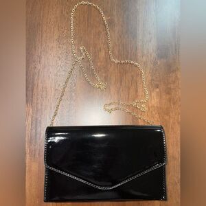 Steve Madden Bworldly Black Patent Shoulder Purse Party, Festival Wedding 9"X5"